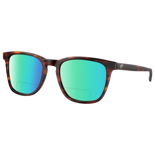 Costa Del Mar Sullivan Unisex Polarized Bifocal Sunglasses Tortoise Havana 53 mm Green Mirror