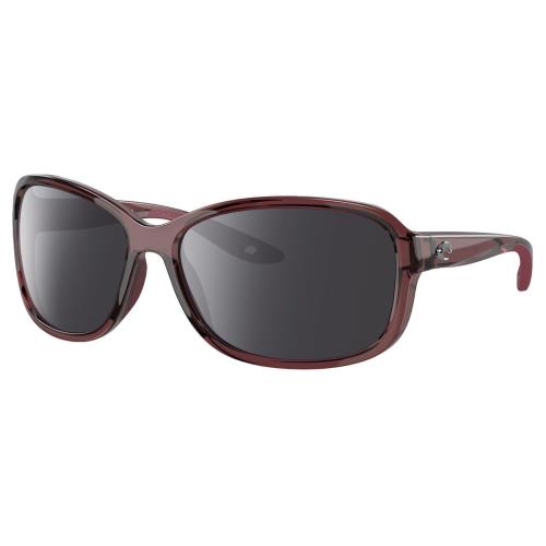 Costa Del Mar Seadrift Womens Polarized Sunglasses in Urchin Purple Crystal 58mm Smoke Grey Polar