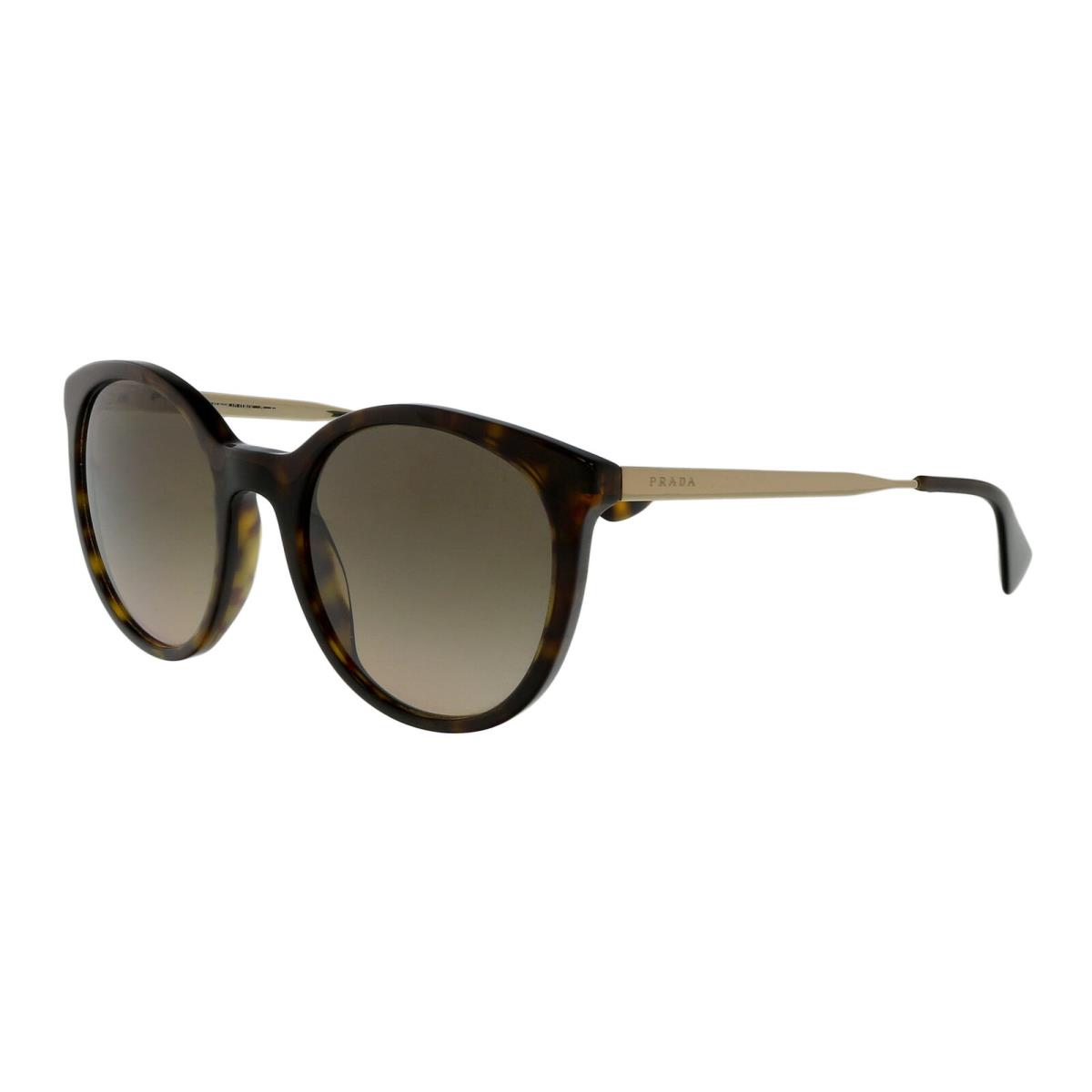 Prada 0PR 17SS 2AU3D0 Round Tortoise Brown Sunglasses