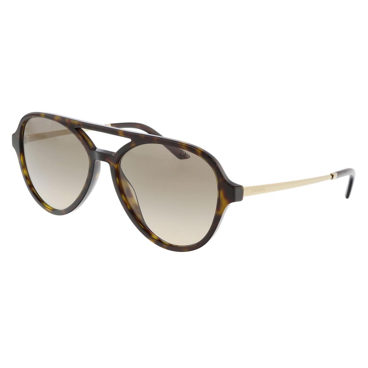 Prada 0PR 13WS 2AU3D057 Aviator Full Rim Havana Sunglasses