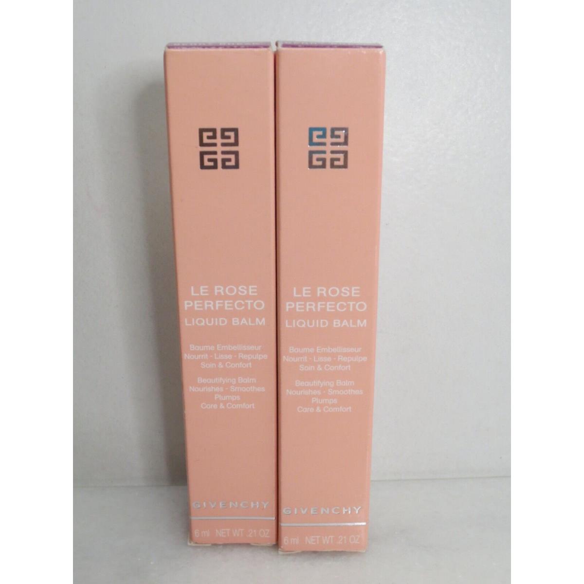 Givenchy LE Rose Perfecto Liquid Balm 22 Berry Break 0.21 OZ Boxed Lot OF 2