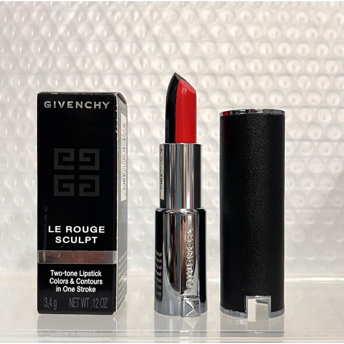 Givenchy Le Rouge Sculpt Two-tone Lipstick 01 Sculpt in Rouge Red Black Noir