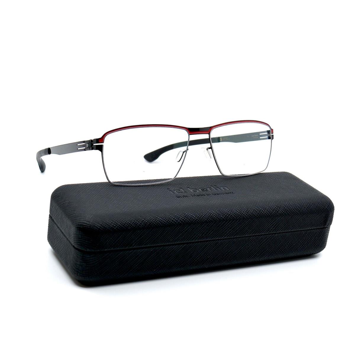 IC Berlin Lars Decor Black Inlay Red Eyeglasses Frame RX 56-15