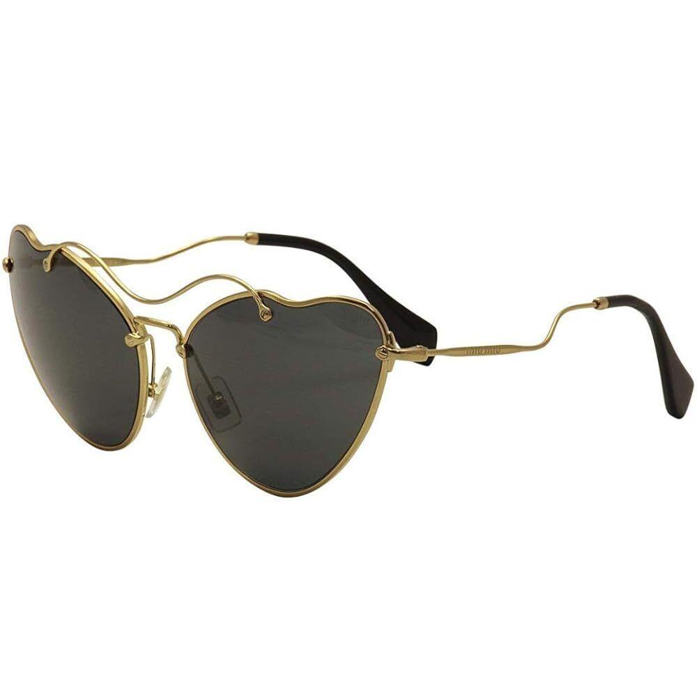 Women`s Antique Round Gold Gray 65mm Sunglasses MU55RS by Miu Miu