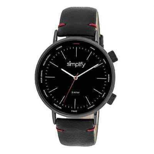 Simplify The 3300 Black Dial Black Leather Watch SIM3306