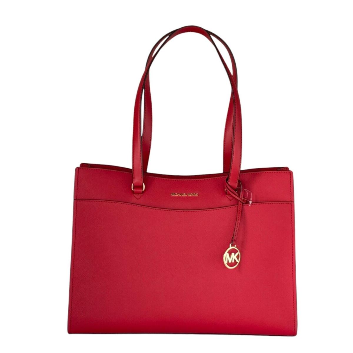 Michael Kors Jet Set Travel Large Multifunction Laptop Tote Shoulder Bag Red