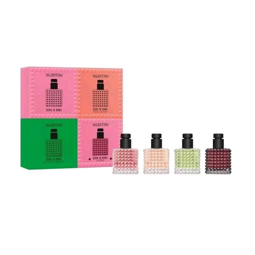 Valentino Mini Donna Born in Roma Fragrance Discovery Set 4 Pc Ltd. Stravaganza