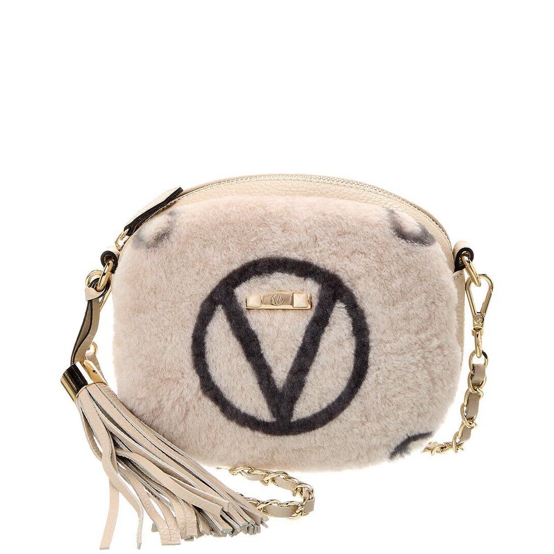 Valentino By Mario Valentino Nina Shearling Crossbody Women`s White