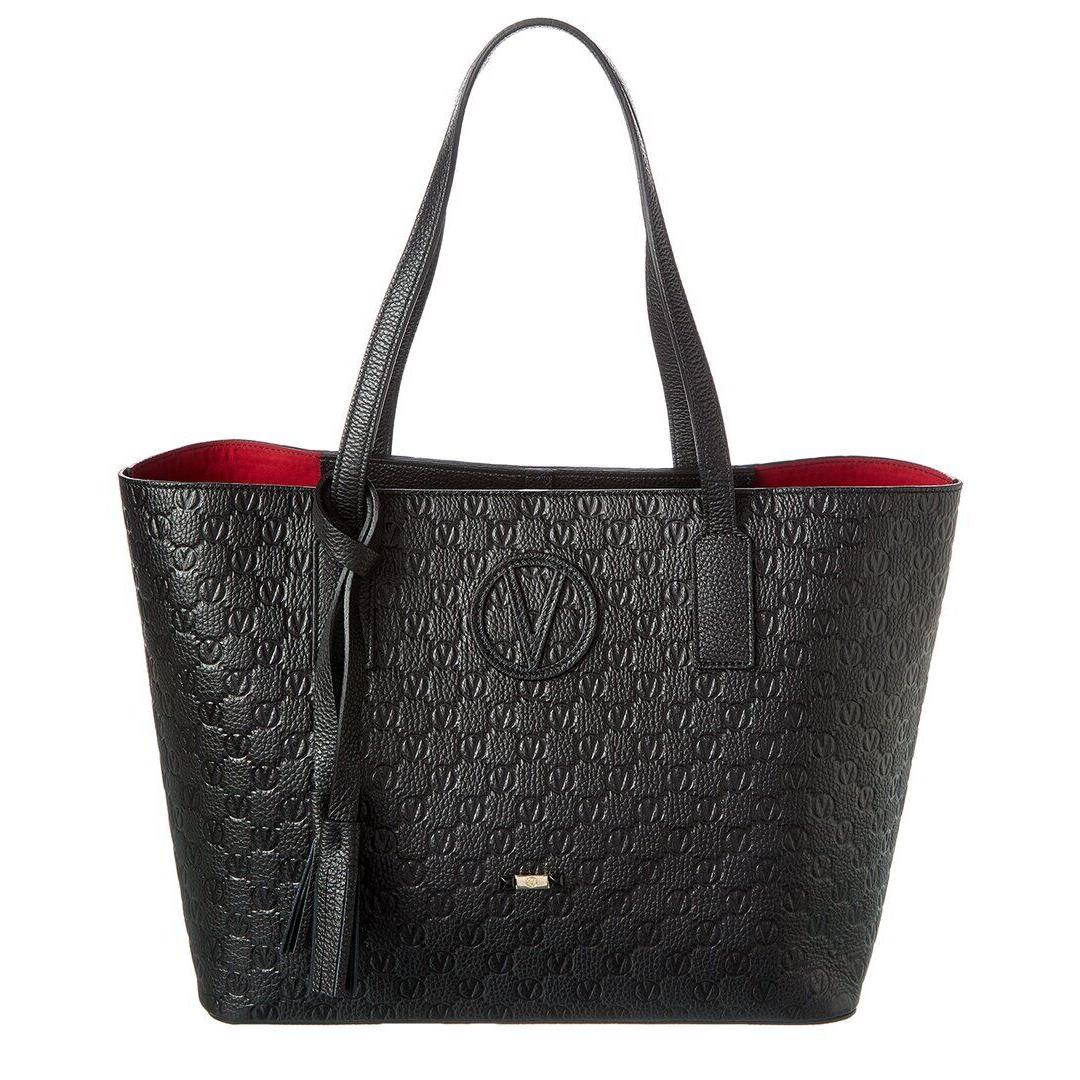 Valentino By Mario Valentino Soho Medallion Leather Tote Women`s Black