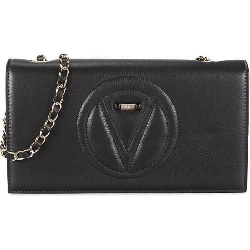 Mario Valentino Logo Crossbody Lena Black Leather Shoulder Bag Purse