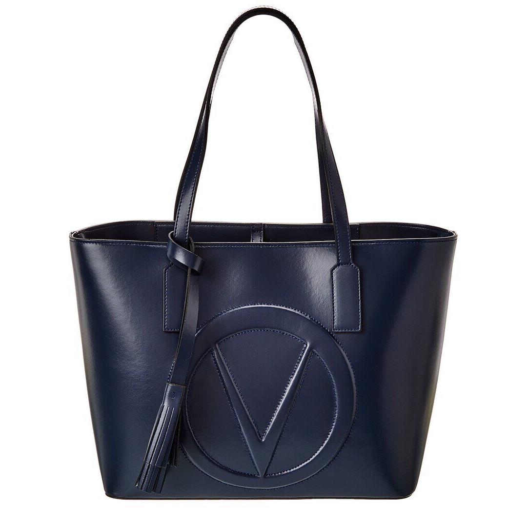 Valentino By Mario Valentino Soho Broderie Leather Tote Women`s Blue