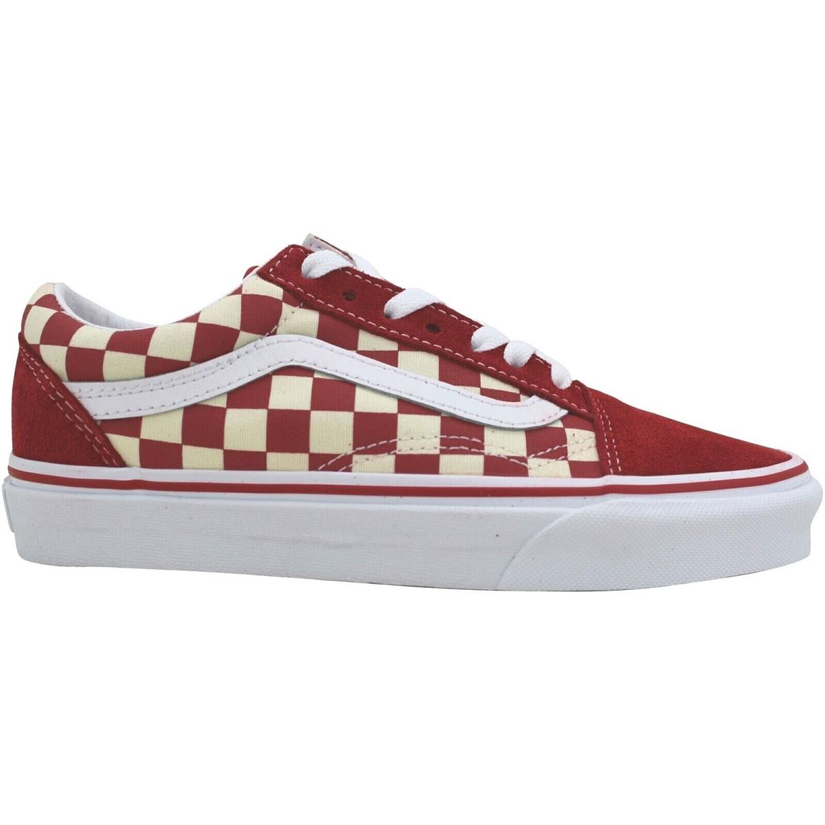 Vans Old Skool Primary Check Red/white VN0A38G1P0T Men`s Size 7.0 Women`s 8.5