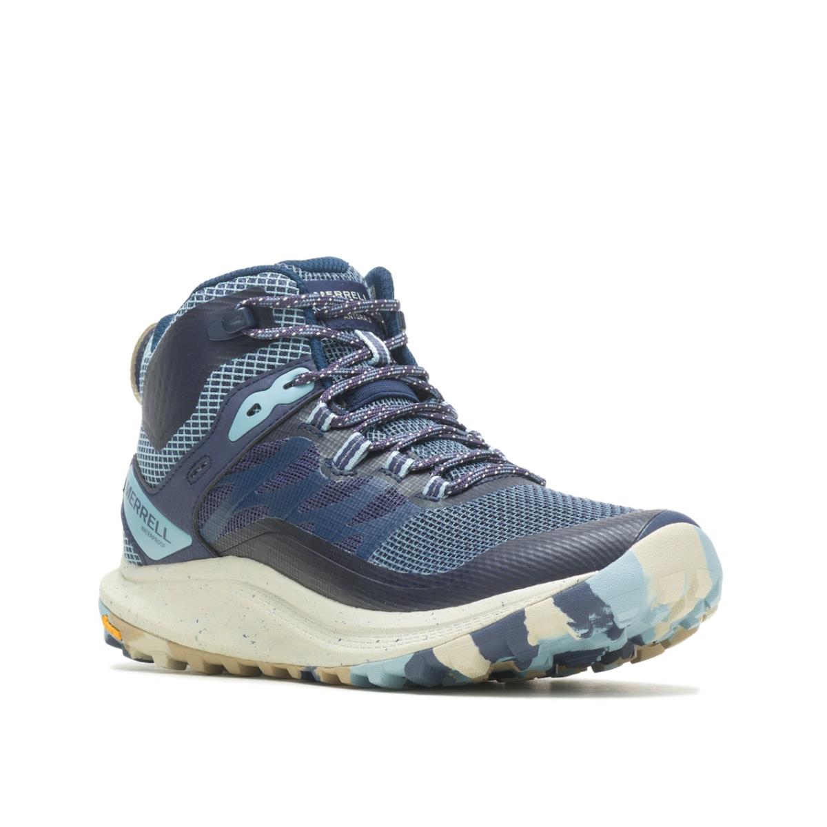 Woman`s Boots Merrell Antora 3 Mid Hiking Boot - Sea Blue