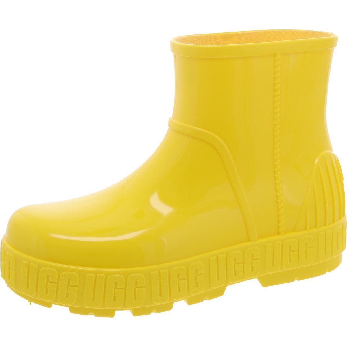 Ugg Womens Drizlita Patent Leather Ankle Round Toe Rain Boots Shoes Bhfo 6917