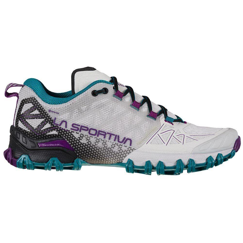 La Sportiva Womens Bushido II Gtx Trail Running Shoe Light Grey/blueberry 10