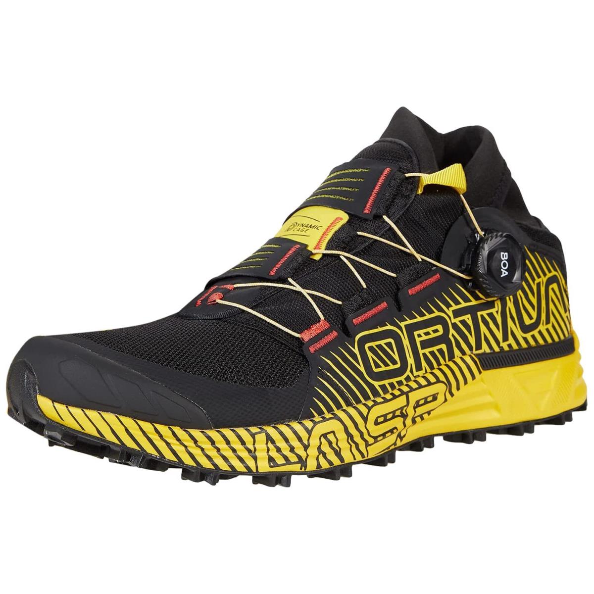 Lasportiva Cyklon Mountain Running Shoe - Men`s Black/yellow 44.5