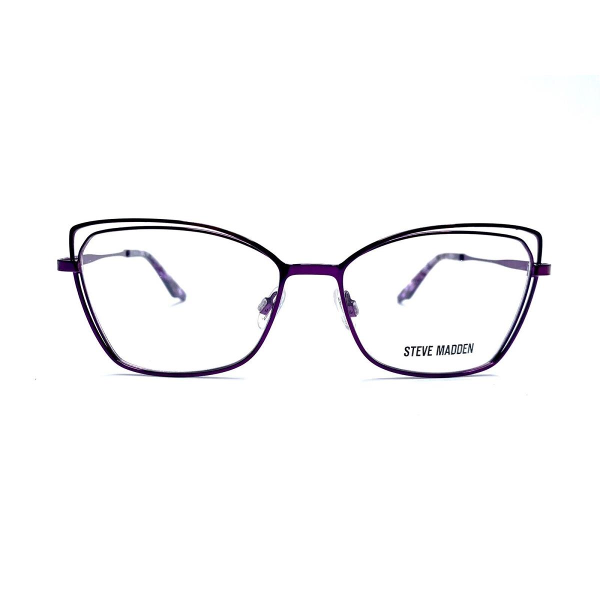 Steve Madden Purple Metal Cat Eye Glasses Bradshaw Eggplant 54 16 135