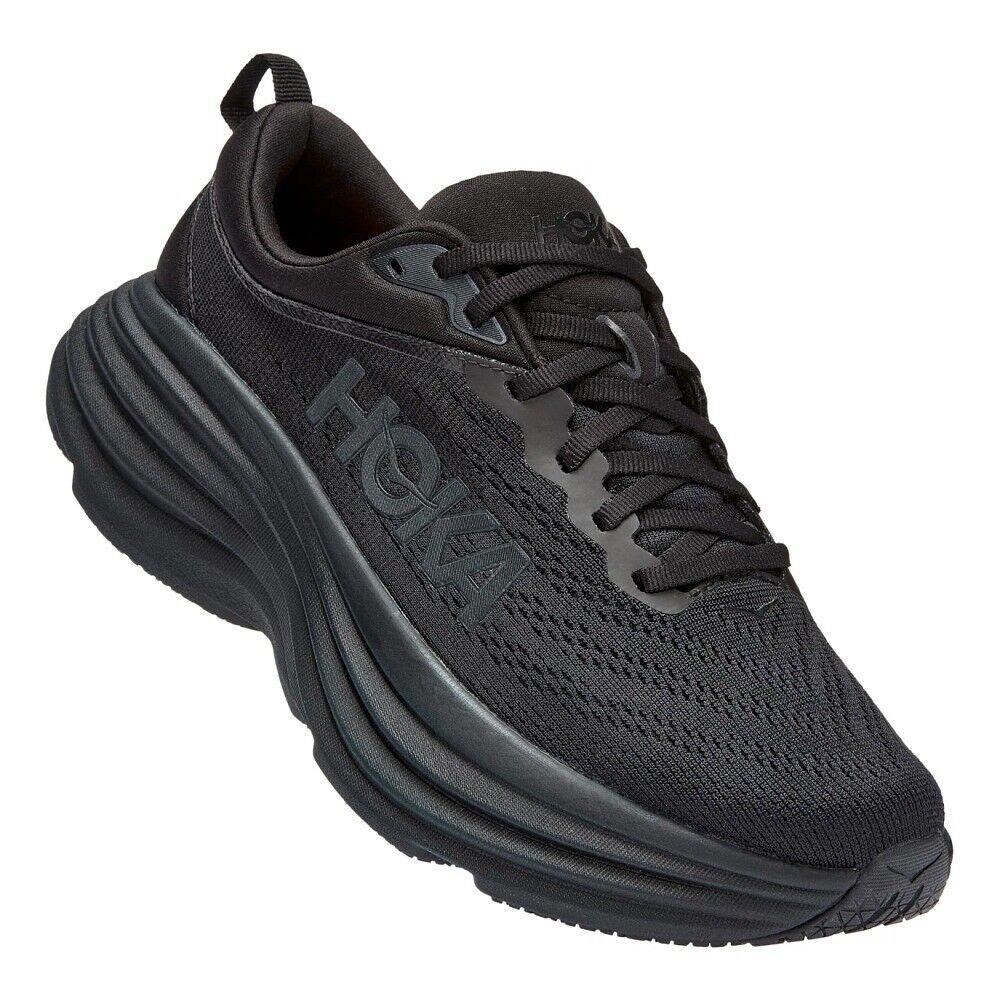 Women`s Hoka Bondi 8 Black Black Various Sizes