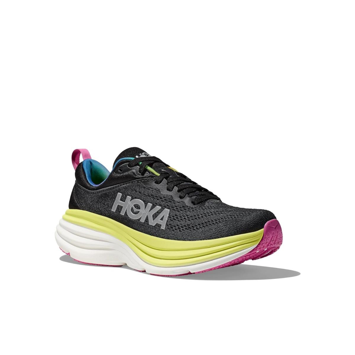 Man`s Sneakers Athletic Shoes Hoka Bondi 8 Black/Citrus Glow