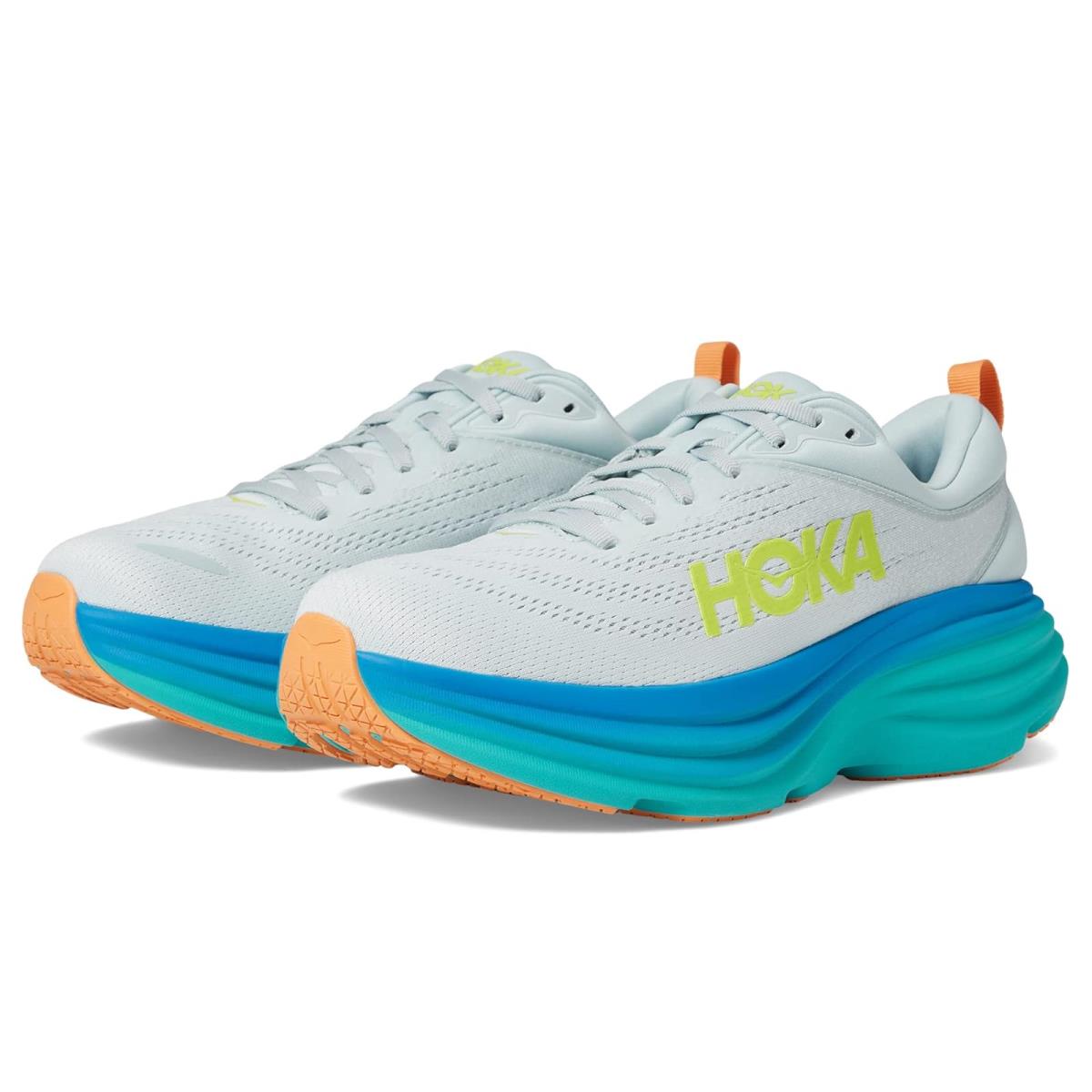 Man`s Sneakers Athletic Shoes Hoka Bondi 8 Ice Flow/Bit Of Blue