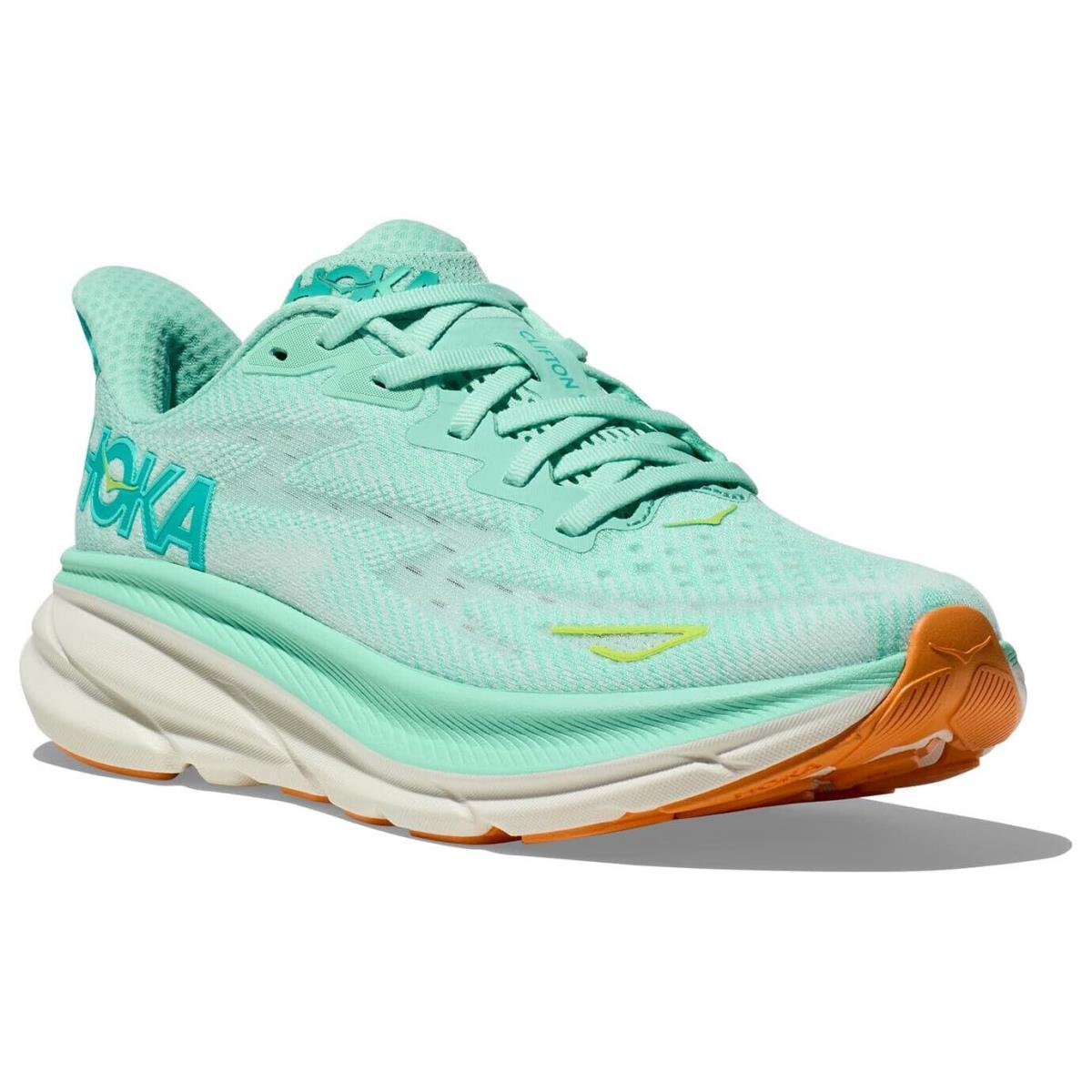 Women Hoka Clifton 9 Running Shoes 1127896 Sea Foam Aqua Brez