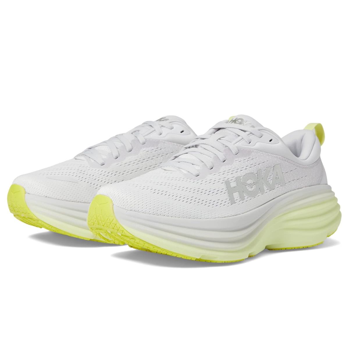 Woman`s Sneakers Athletic Shoes Hoka Bondi 8 Nimbus Cloud/Luminary Green