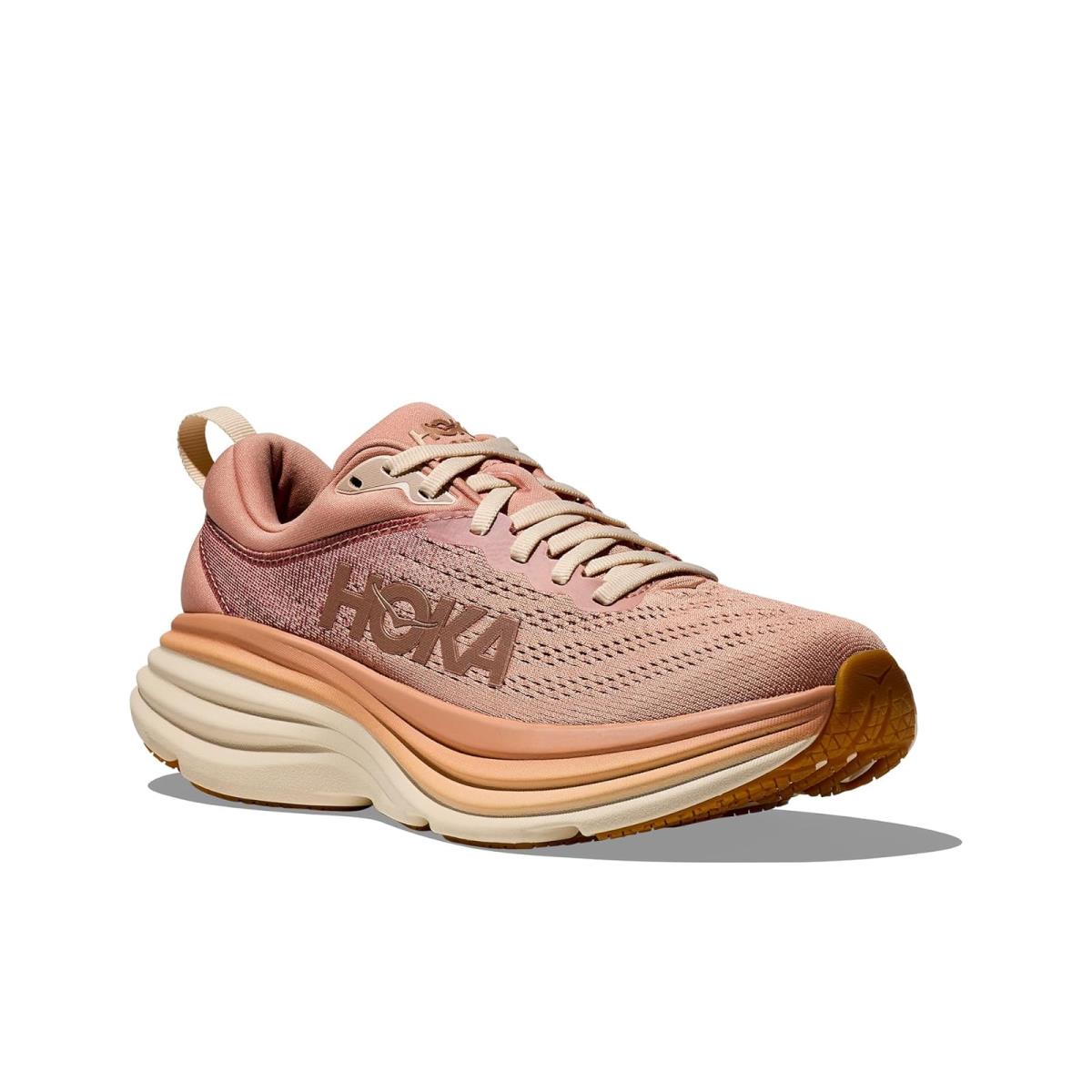 Woman`s Sneakers Athletic Shoes Hoka Bondi 8 Sandstone/Cream