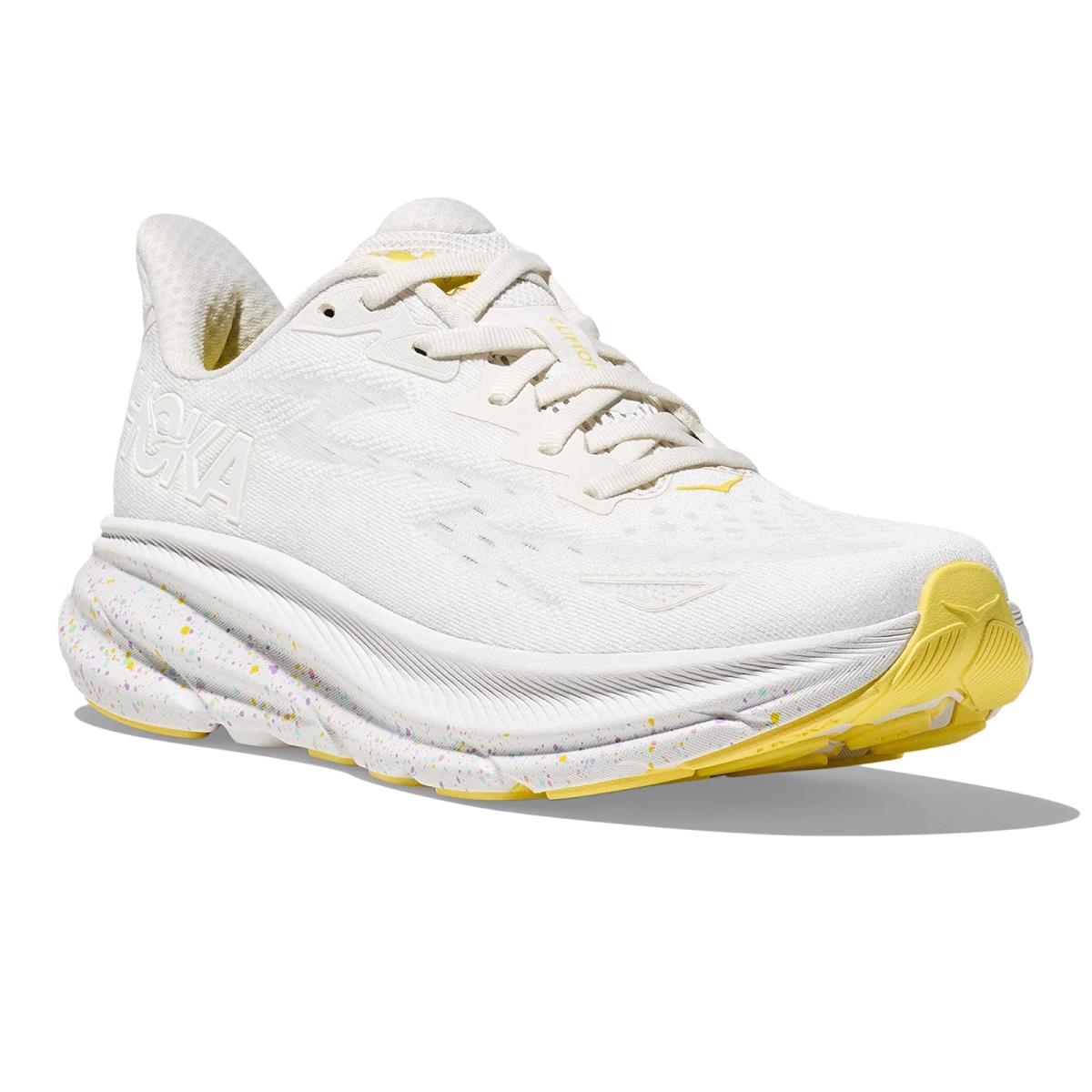 Man`s Sneakers Athletic Shoes Hoka Clifton 9 White/Lemonade