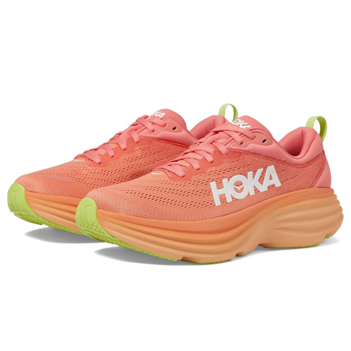 Woman`s Sneakers Athletic Shoes Hoka Bondi 8 Coral/Papaya