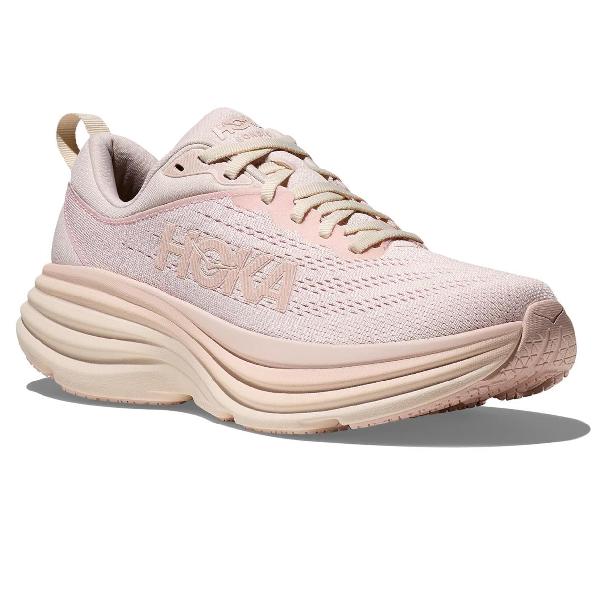 Woman`s Sneakers Athletic Shoes Hoka Bondi 8 Cosmic Pearl/Cosmic Pearl