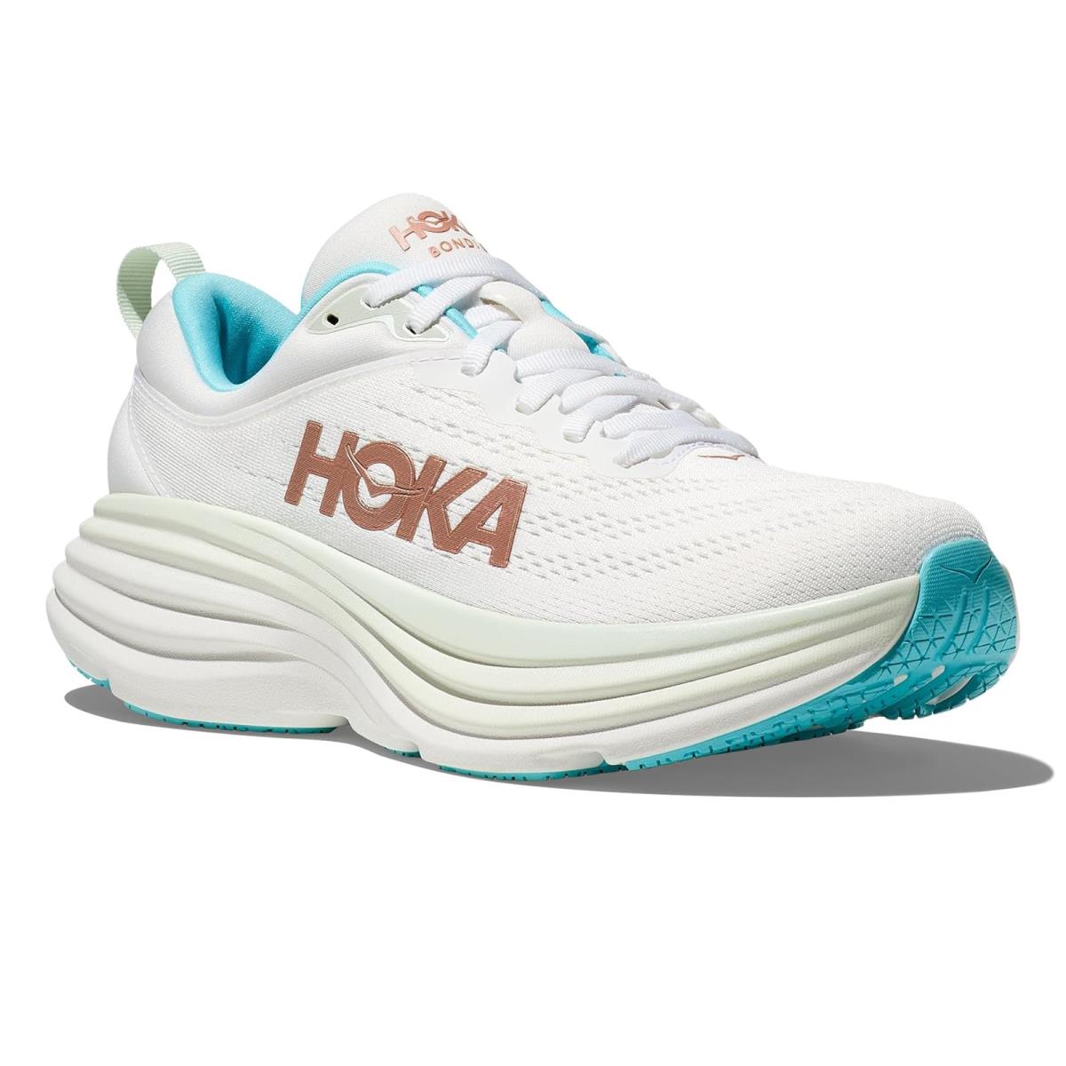 Woman`s Sneakers Athletic Shoes Hoka Bondi 8 Frost/Rose Gold