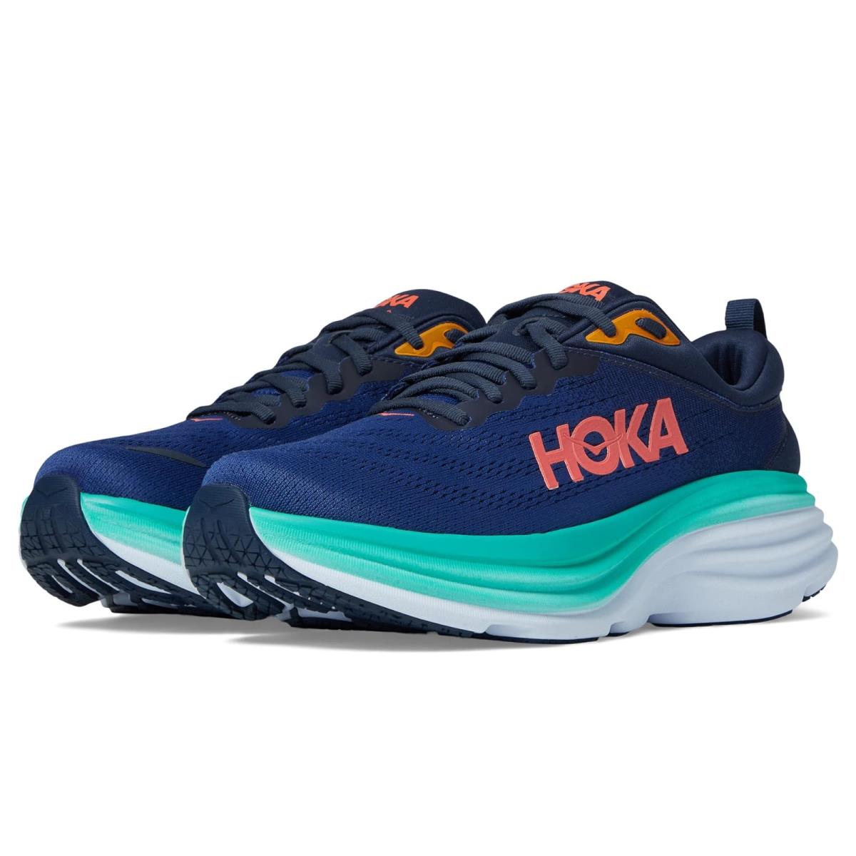 Woman`s Sneakers Athletic Shoes Hoka Bondi 8 Outer Space/Bellwether Blue