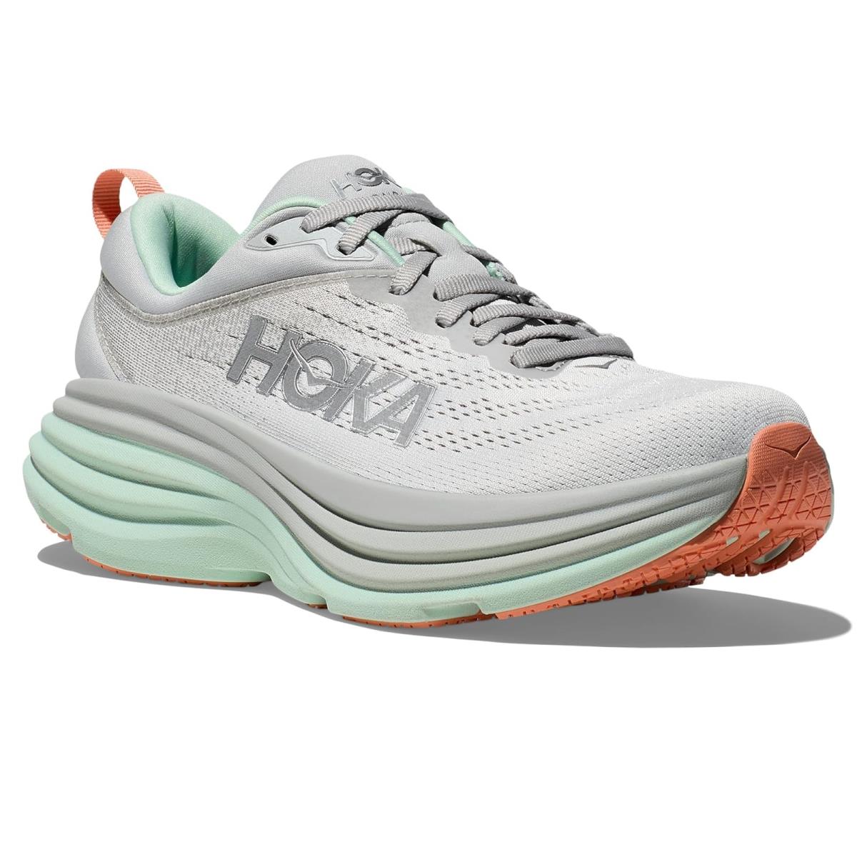 Woman`s Sneakers Athletic Shoes Hoka Bondi 8 Stardust/Aqua Breeze