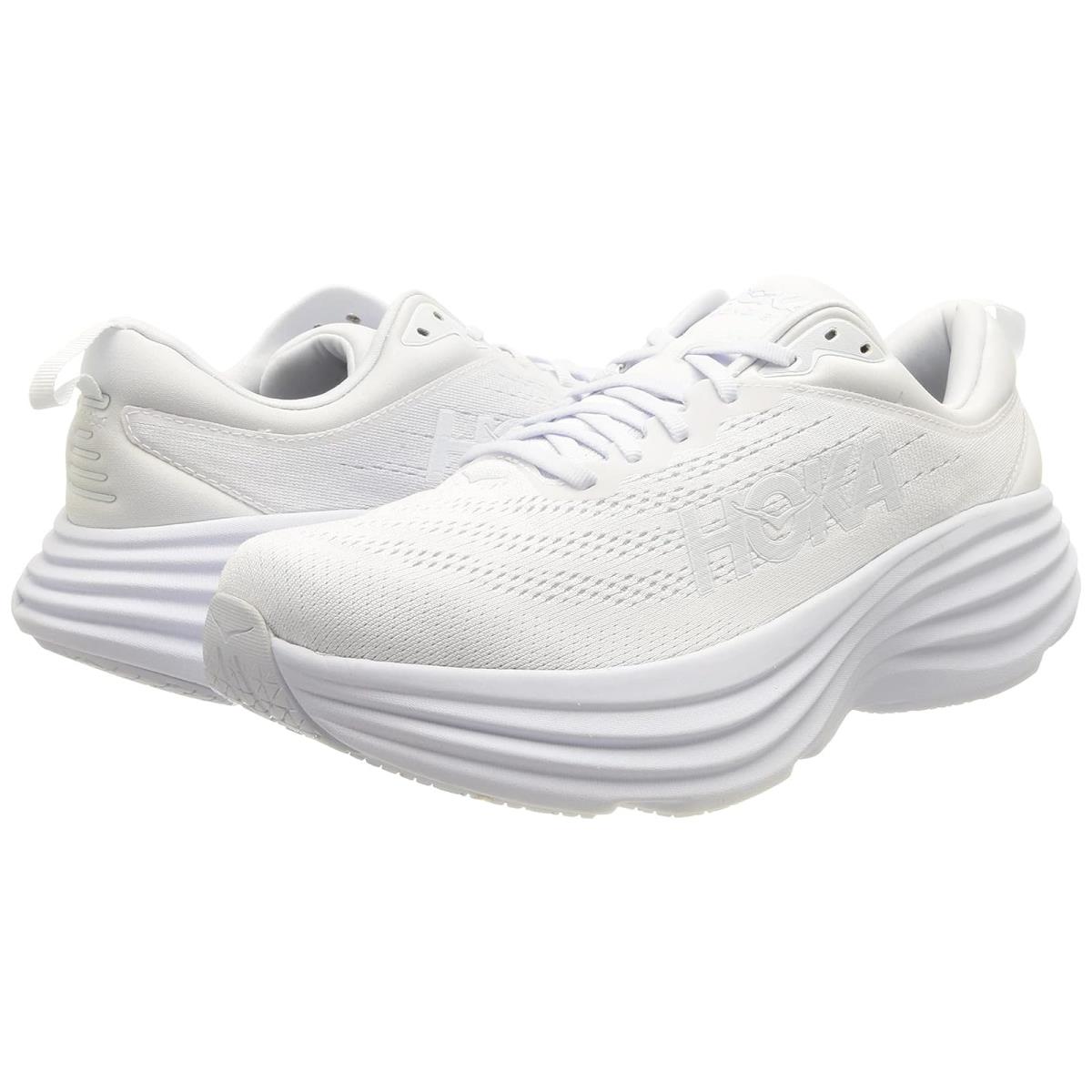 Woman`s Sneakers Athletic Shoes Hoka Bondi 8 White/White