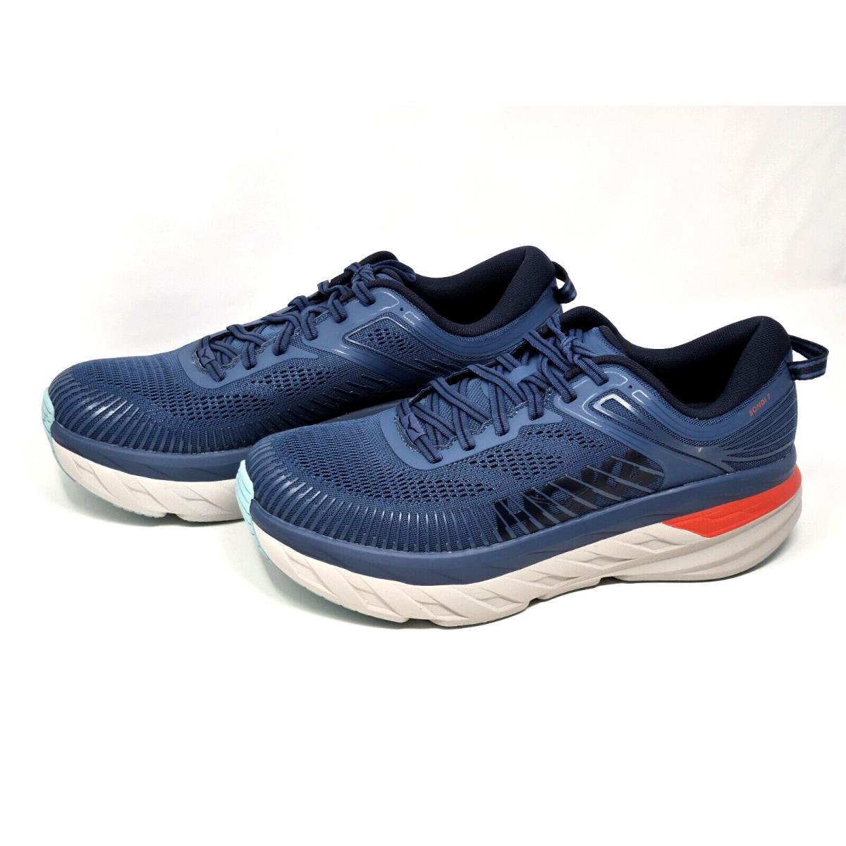 Hoka One One Bondi 7 Men Multi Size Blue Grey Red Black Shoes 1110518-RTOS Nby