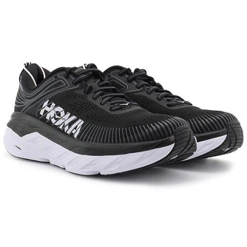 Hoka One One Bondi 7 1110519-BWHT Sneakers Women`s 11 Black Running Shoes EEE641