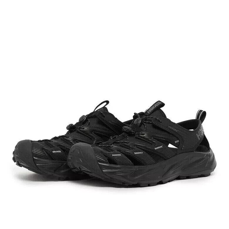 Hoka One One Hopara 1106534-BBLC Sandals Men`s US 10 Black Hiking Shoes FD555