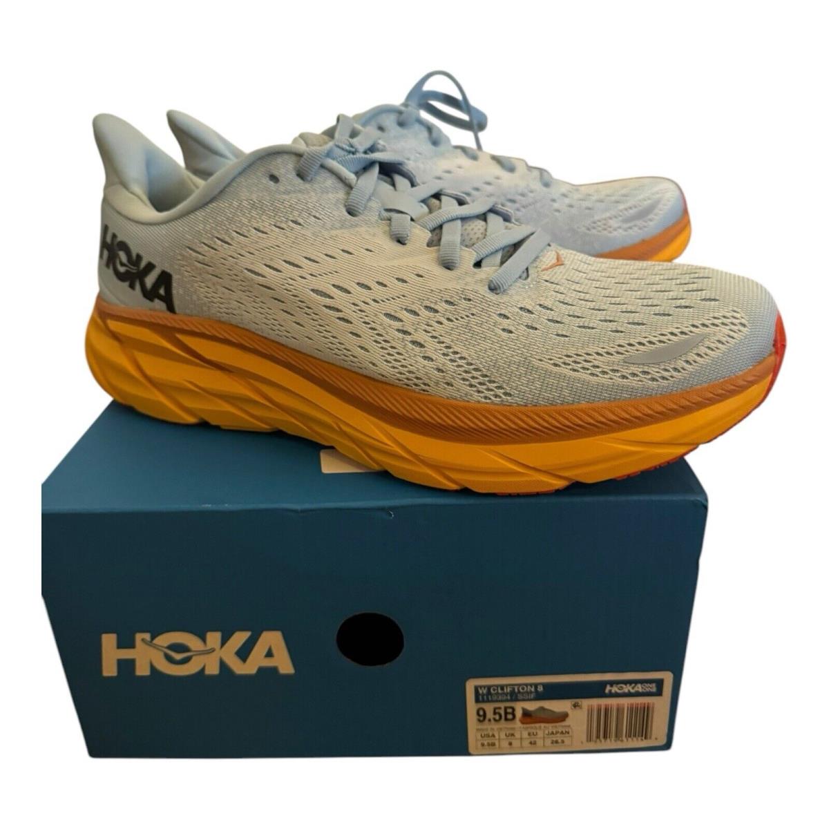 Size 9.5B - Hoka One One Clifton 8 Summer Song Ice Flow