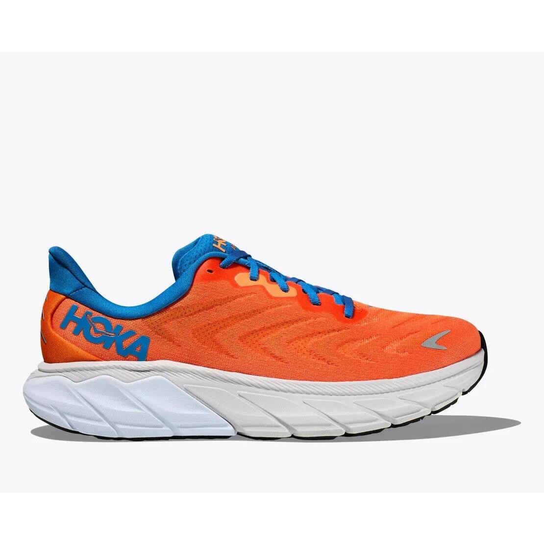 Hoka One Arahi 6 Men`s Running Sneakers Costal Sky Vibrant Orange Sz 12.5 Wide