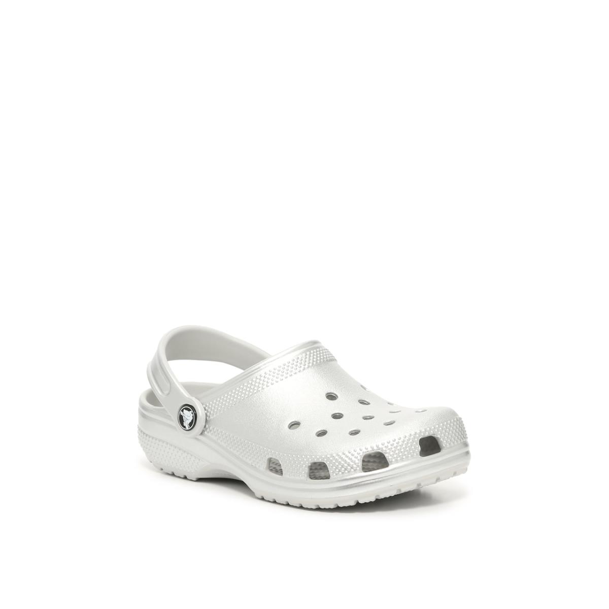 Girl`s Sandals Crocs Classic Clog - Silver Metallic