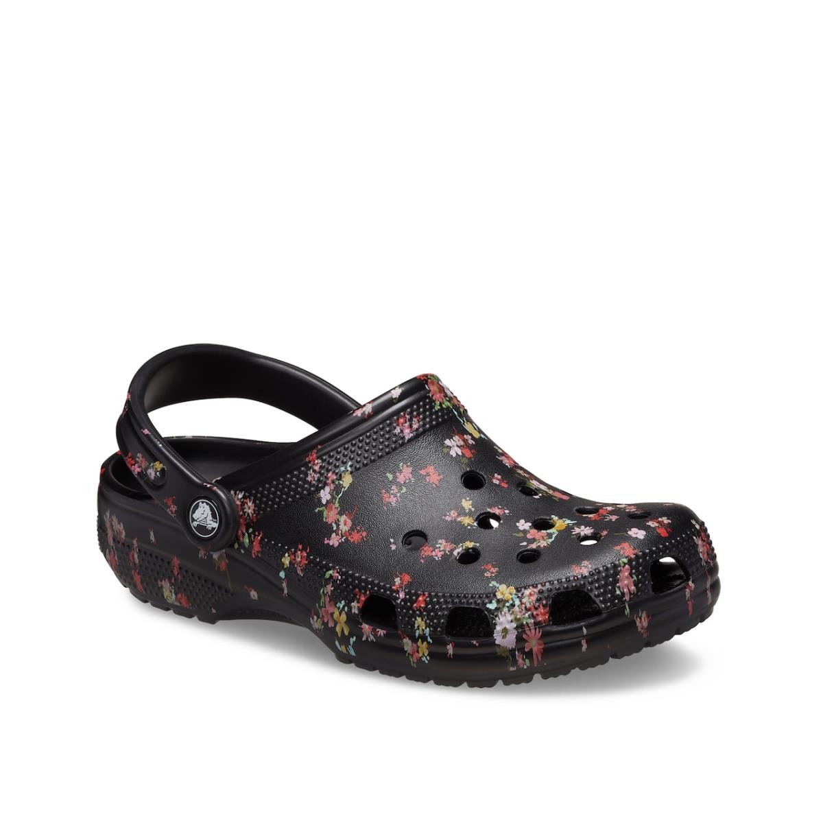 Woman`s Clogs Crocs Classic Ditsy Floral Clog Black Floral Print