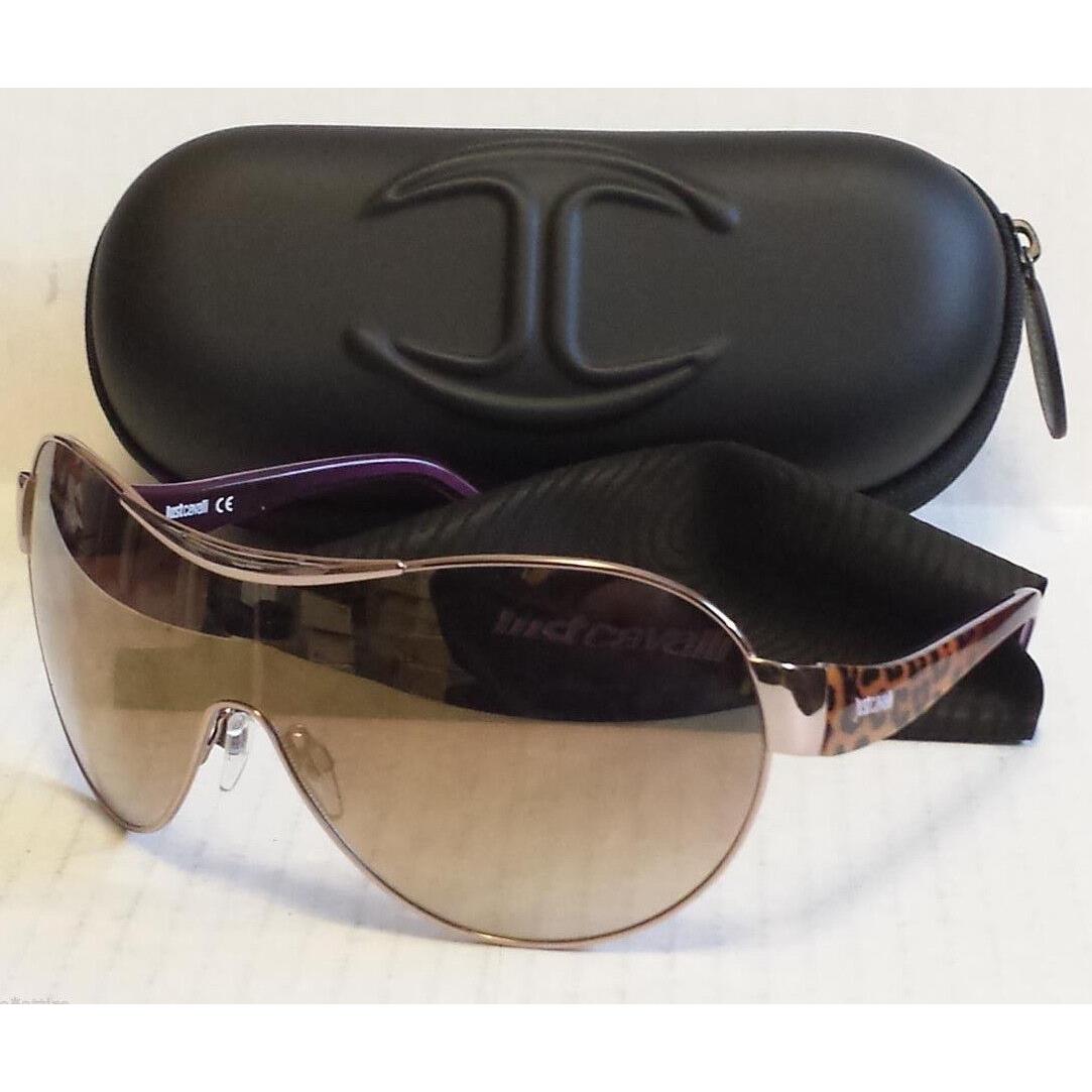 Just Cavalli Women Sunglasses Shield Style Mirrored Lenses JC632S with Bag