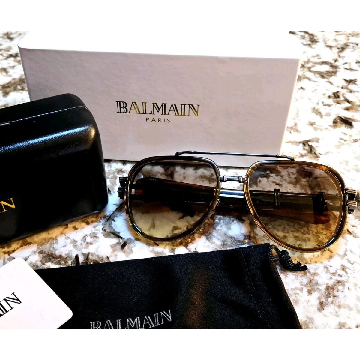 Balmain Paris Brown Aviator Style Sunglasses with Full Packaging