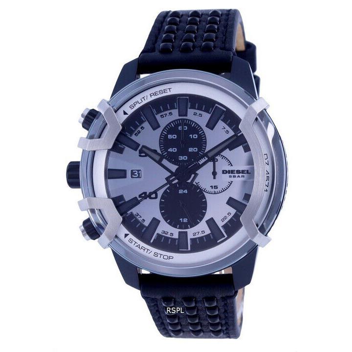 Diesel Griffed Lefty Chronograph Quartz Silver Dial Men`s Watch DZ4571 Male