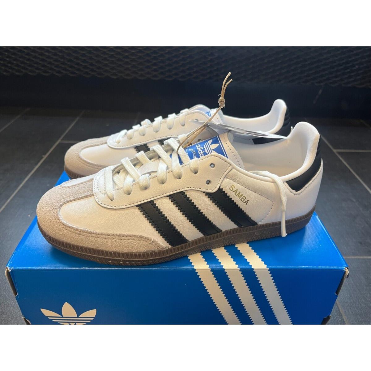 IE3675 Size 3.5-7 GS - Adidas Samba OG Low White Black Gum 2023