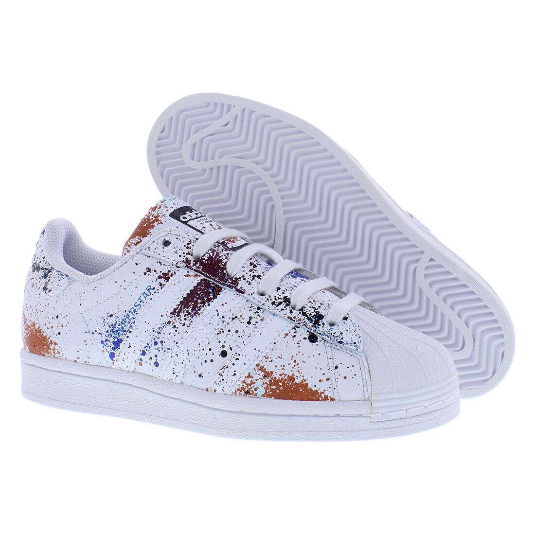 Adidas Superstar GS Boys Shoes - White/Multi-Colored, Main: White