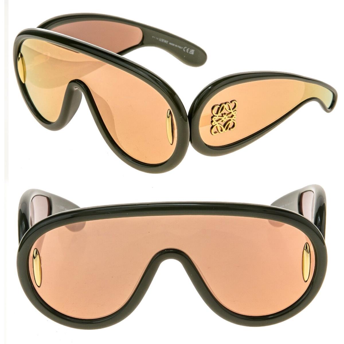 Loewe Anagram Paula Ibiza Aviator Mask LW40108I Khaki Pink Mirror 40108 Sunglass