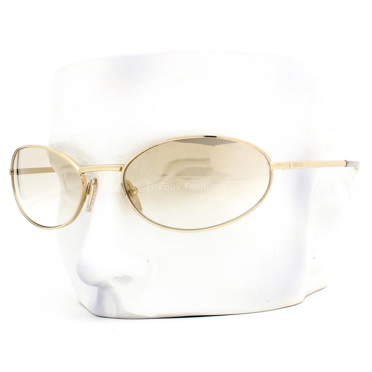 Prada Sunglasses Spr A59 Polished Pale Gold Clear Gold Gradient Mirror W/case