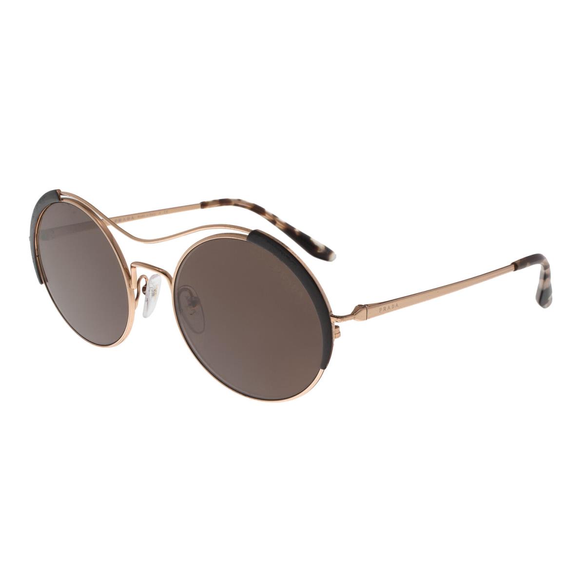 Prada PR55VS 331408 Conceptual Rose Gold/brown Oval Sunglasses