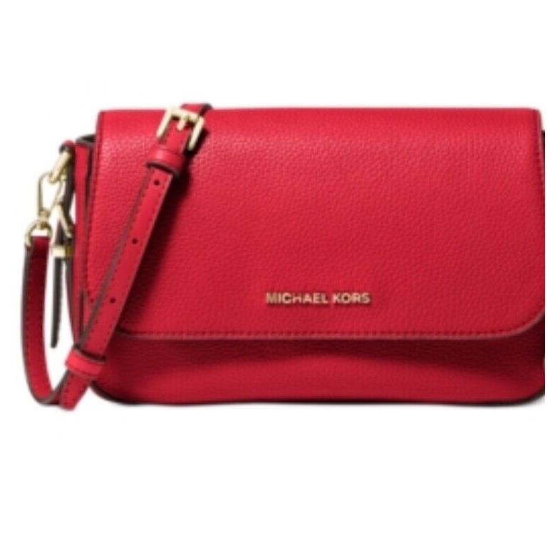 Kors Bedford Legacy Leather Flap Crossbody Bright Red Gold